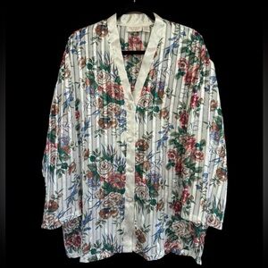 NWT Vintage Victoria's Secret Gold Label Oversized Semi Sheer Floral Sleep Top